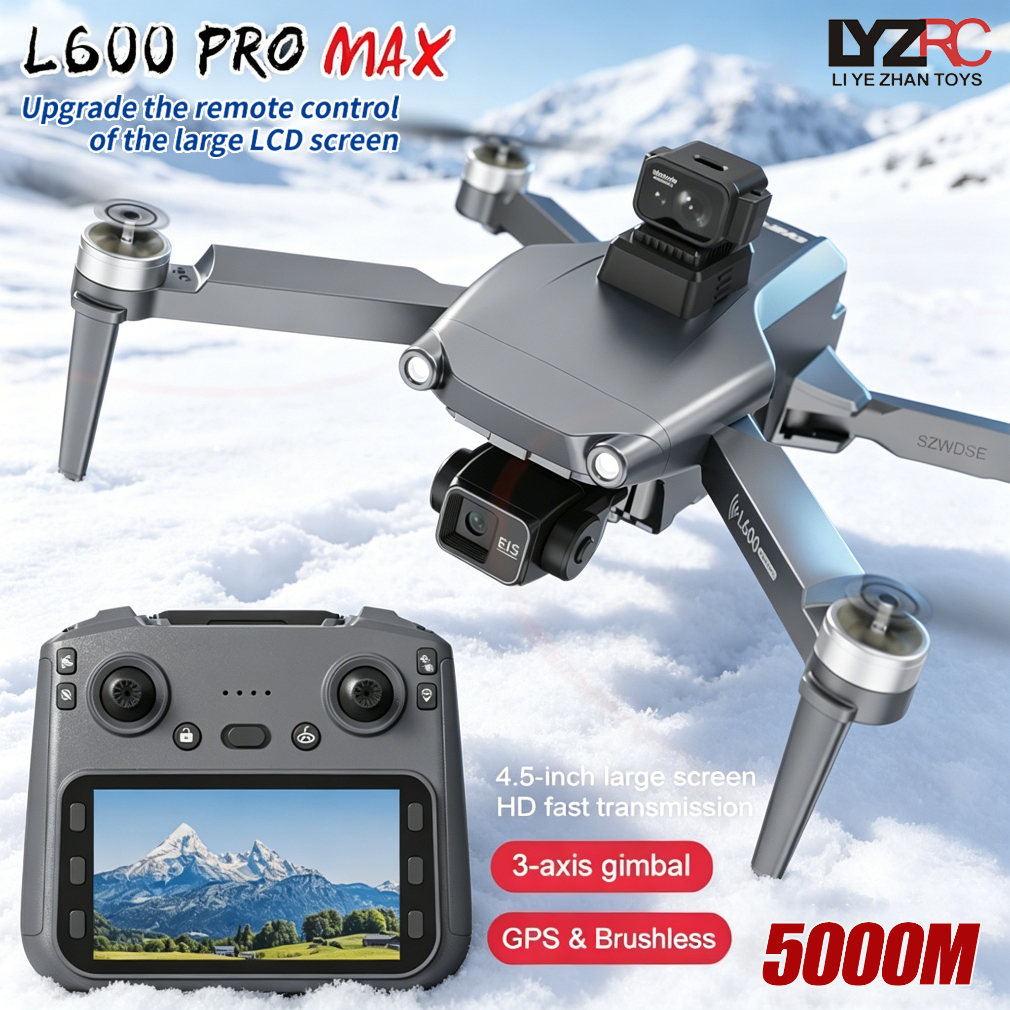Drone Camera With Gimbal - L600 MAX GPS Drone Professional 8K