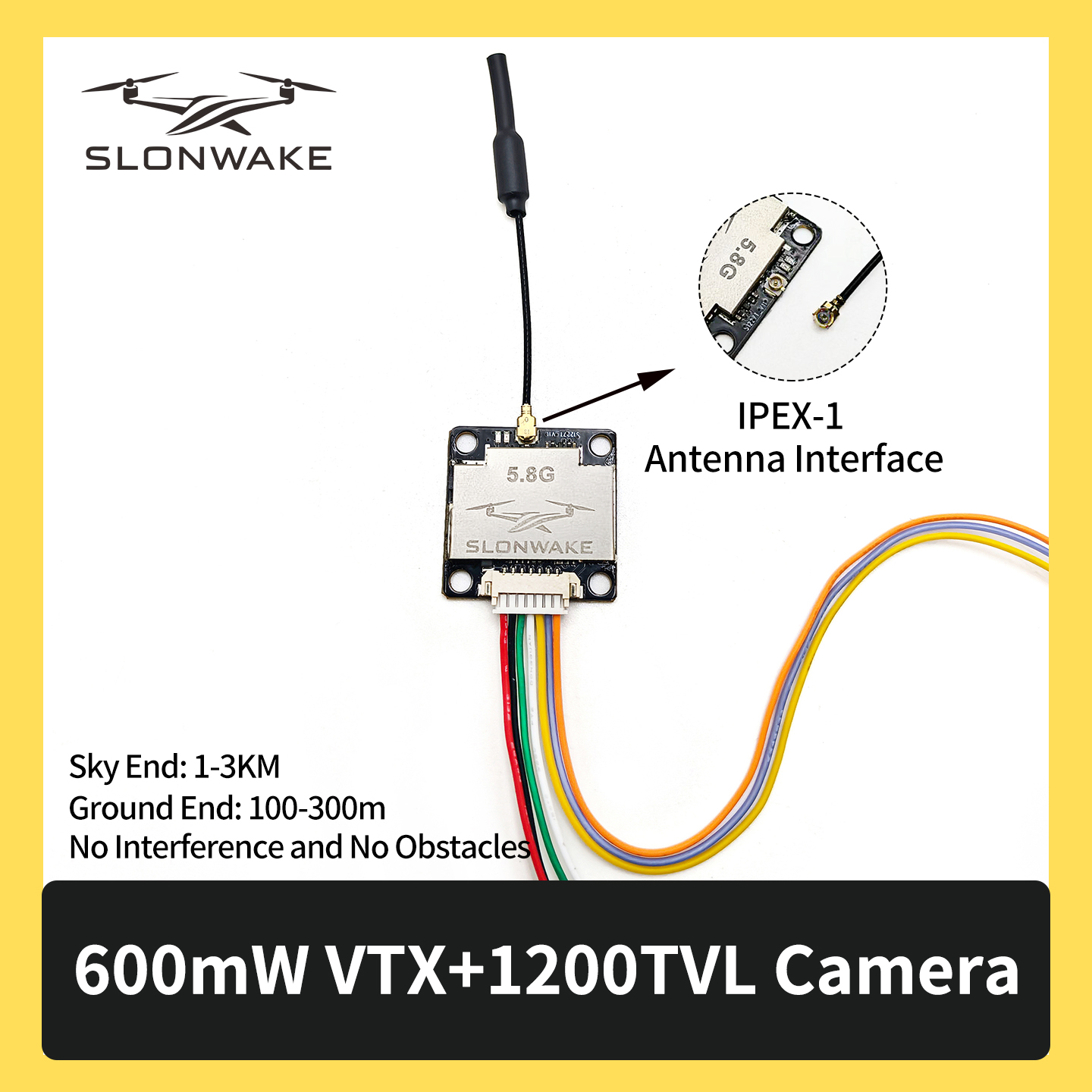 SLONWAKE 5.8G 600mW 7-24V FPV  - Drone Camera Wide Angle recensione e prezzo