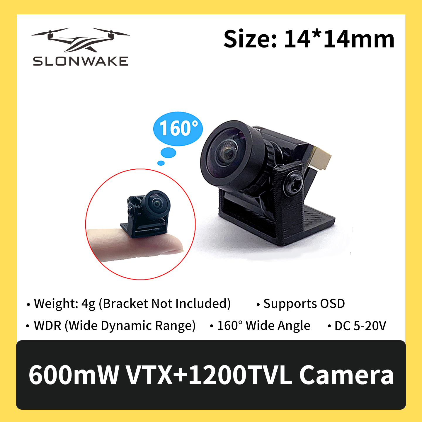 SLONWAKE 5.8G 600mW 7-24V FPV  - Drone Camera Wide Angle recensione e prezzo