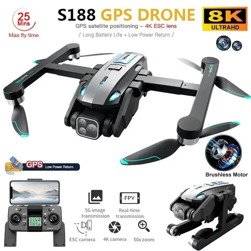 S188 Professional 8K GPS Drone - Drone Camera 4K recensione e prezzo